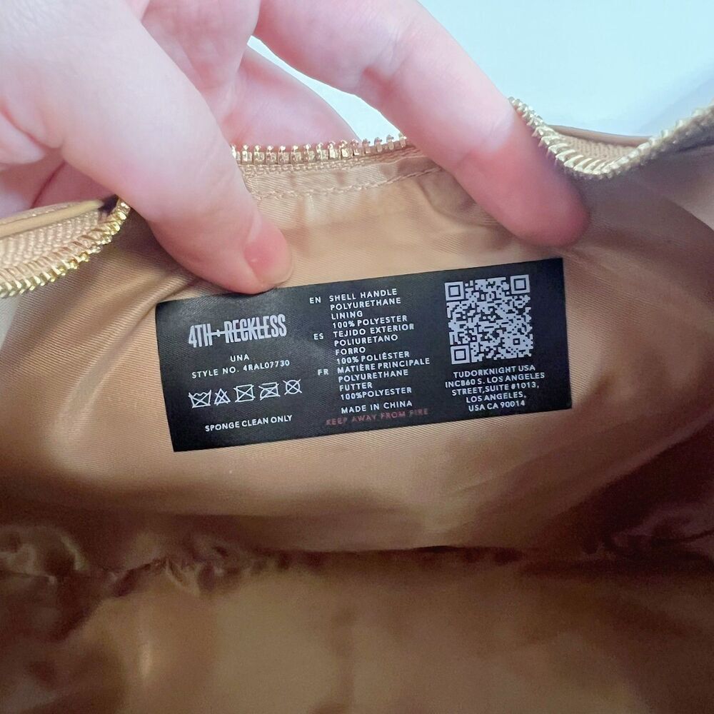NWOT 4th and Reckless Una Faux Suede Crescent Bag in Brown Purse Handbag - Picture 8 of 11